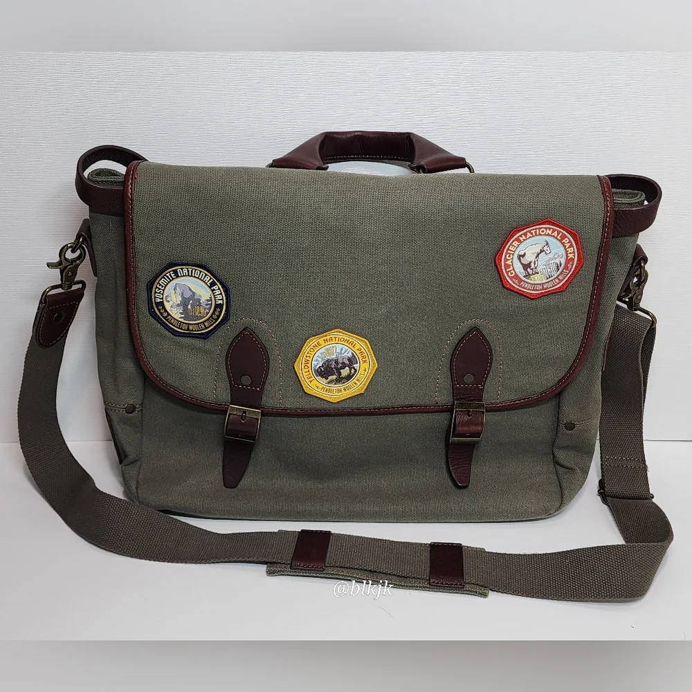 Rare Pendleton National Parks Patches Messenger Bag *Green/Brown* EUC